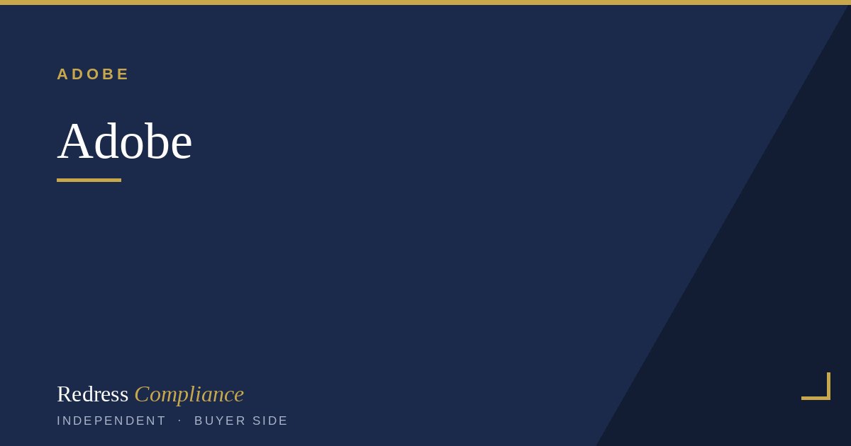 Cover of the Adobe Compliance Audit Risk Guide white paper from Redress Compliance