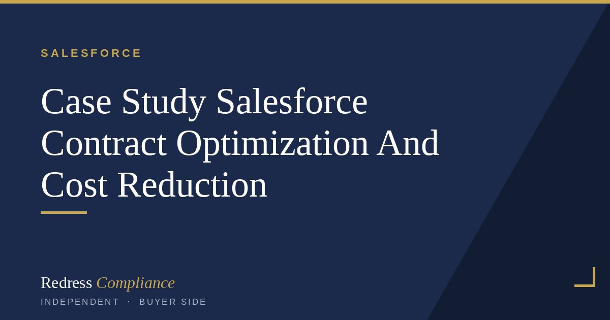 Salesforce Contract Optimization: 25% Saved