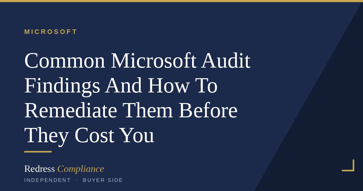 Common Microsoft Audit Findings 2026 | Redress