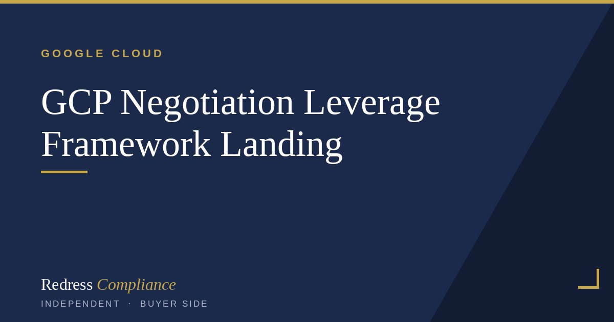 Cover of the GCP Negotiation Leverage Framework white paper from Redress Compliance