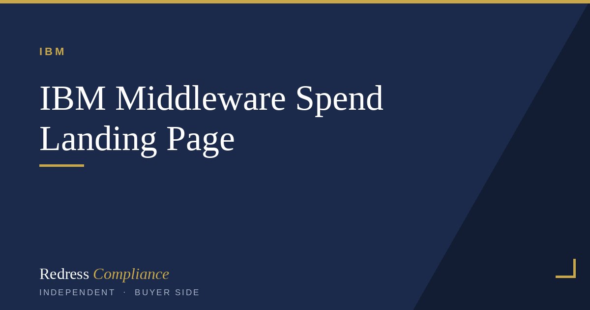 Cover of the IBM Middleware Spend Optimization white paper from Redress Compliance