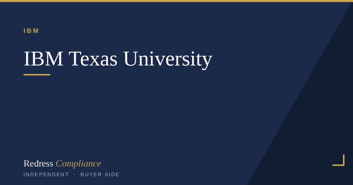 IBM Audit Defense: Texas University