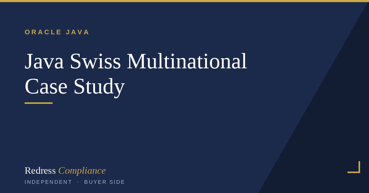 Swiss Life Sciences Group: Oracle Java Case Study