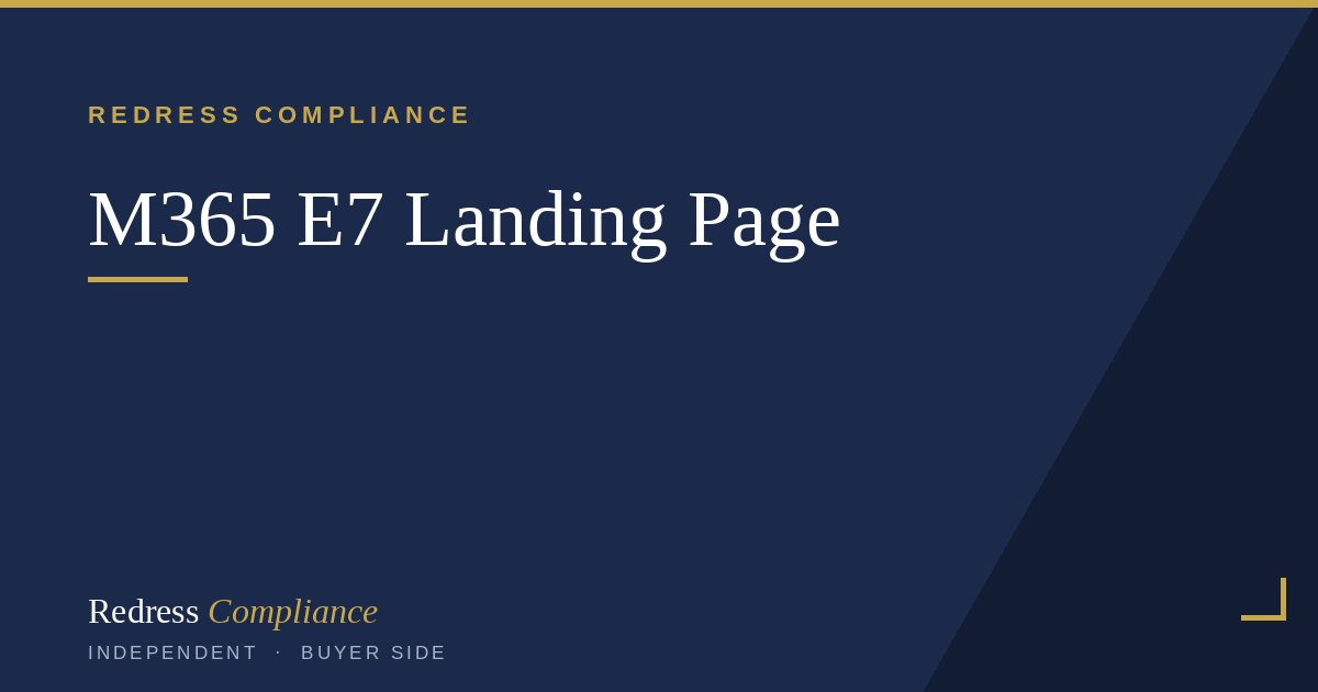 Cover of the Microsoft 365 E7 Decision Framework white paper from Redress Compliance