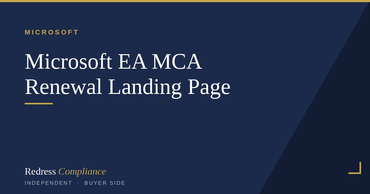 Cover of the Microsoft EA and MCA Renewal white paper from Redress Compliance