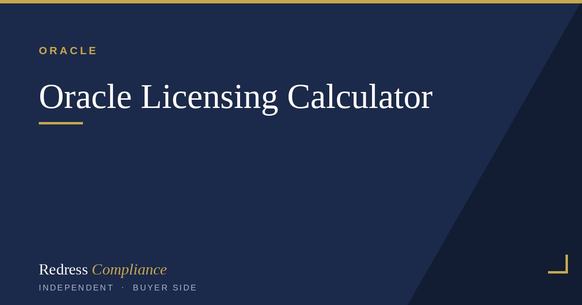 Oracle Licensing Calculator 2026 | 20 Point Cost Model | Redress
