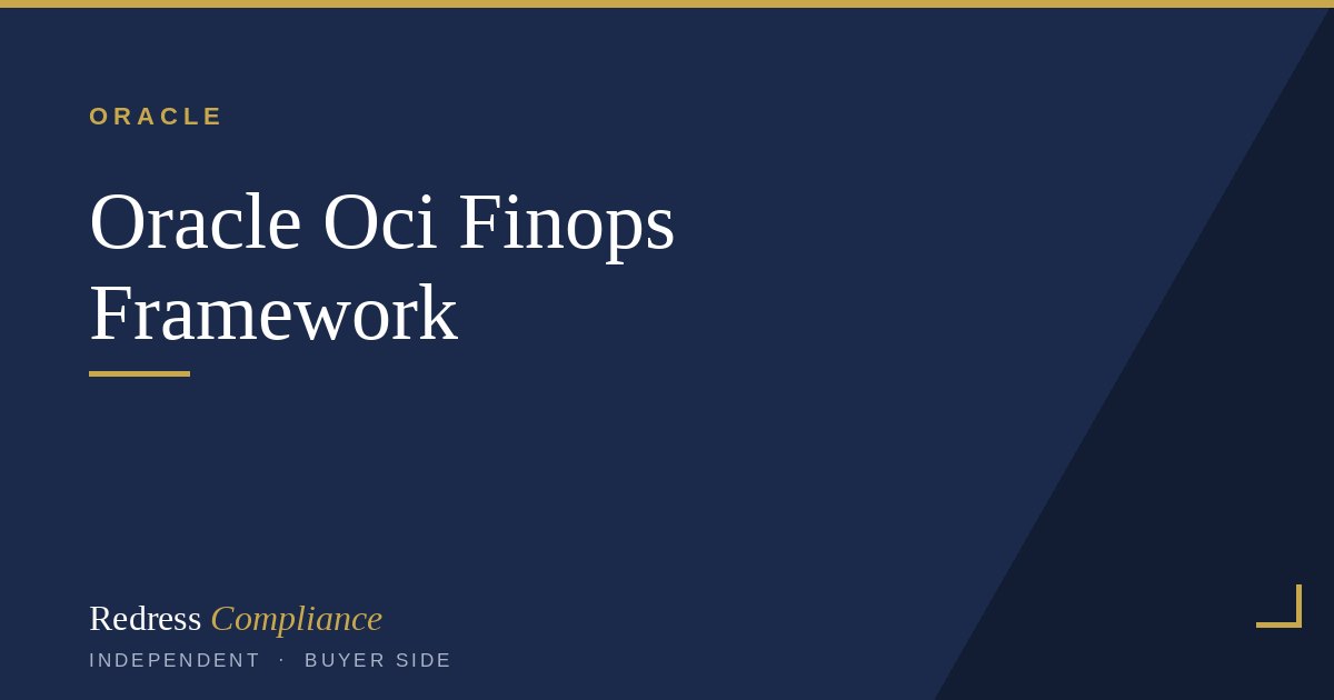 Oracle OCI FinOps Framework: The CIO Cost Strategy | Redress