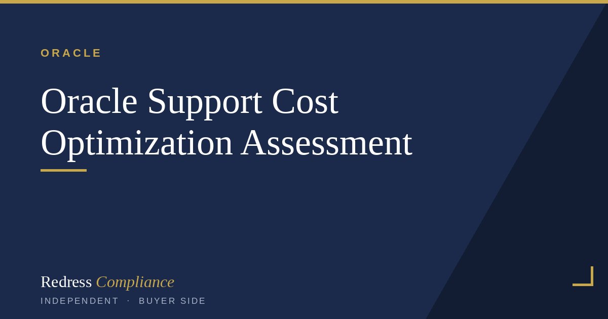 Oracle Support Cost Optimization Assessment