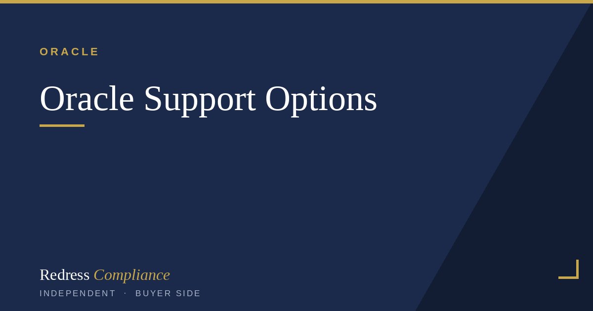 Oracle Support Options: All Four Tiers Compared | Redress
