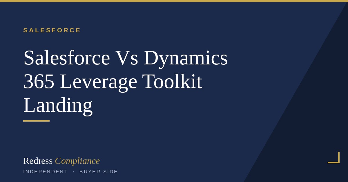 Play Salesforce Off Dynamics 365: 7 Levers