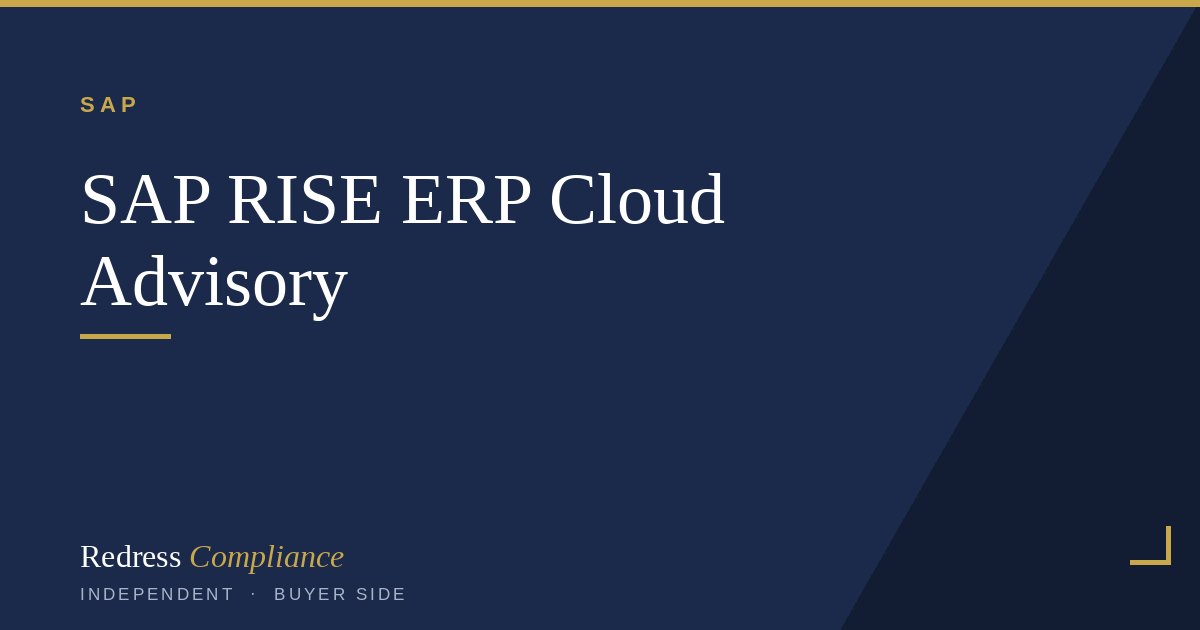 RISE with SAP and ERP Cloud Advisory | Redress