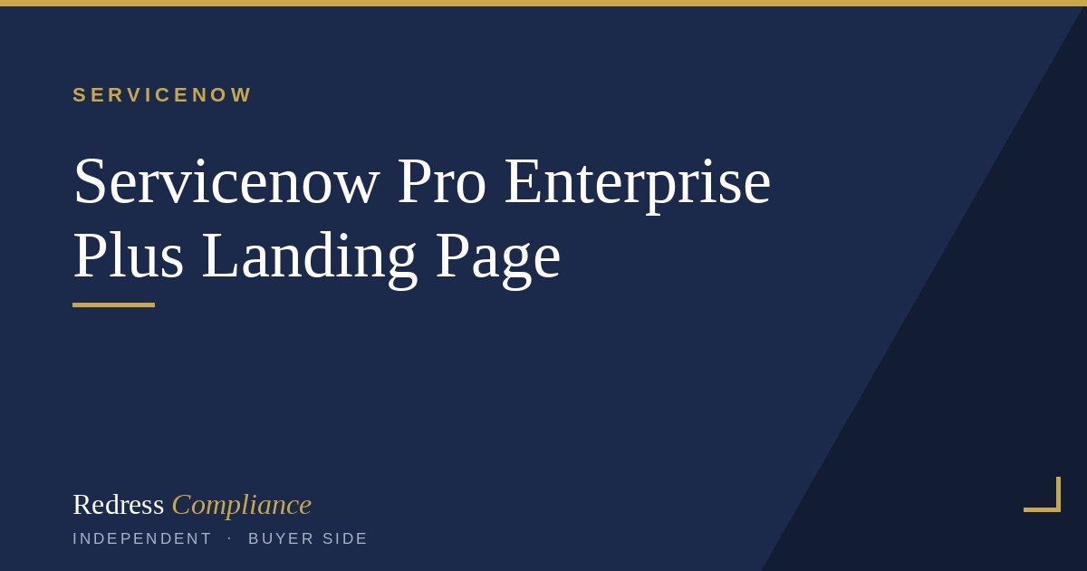 Cover of the ServiceNow Pro vs Enterprise Plus white paper from Redress Compliance