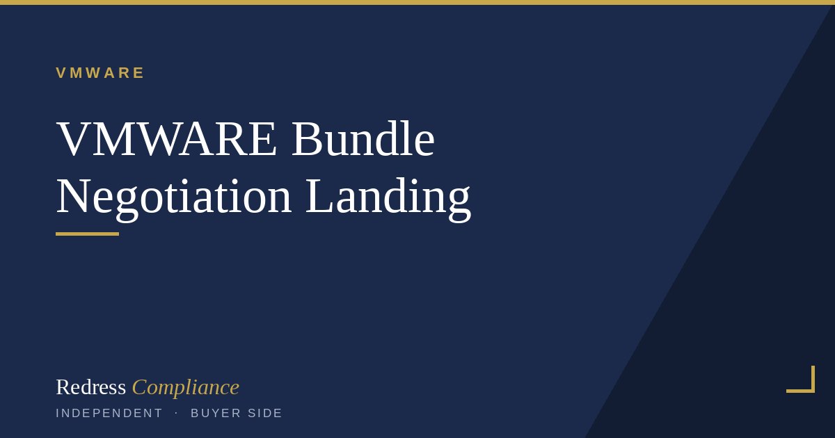 Cover of the VMware Bundle Negotiation Landing white paper from Redress Compliance