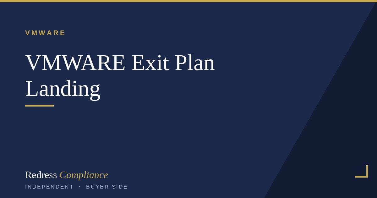 Cover of the VMware Exit Plan white paper from Redress Compliance