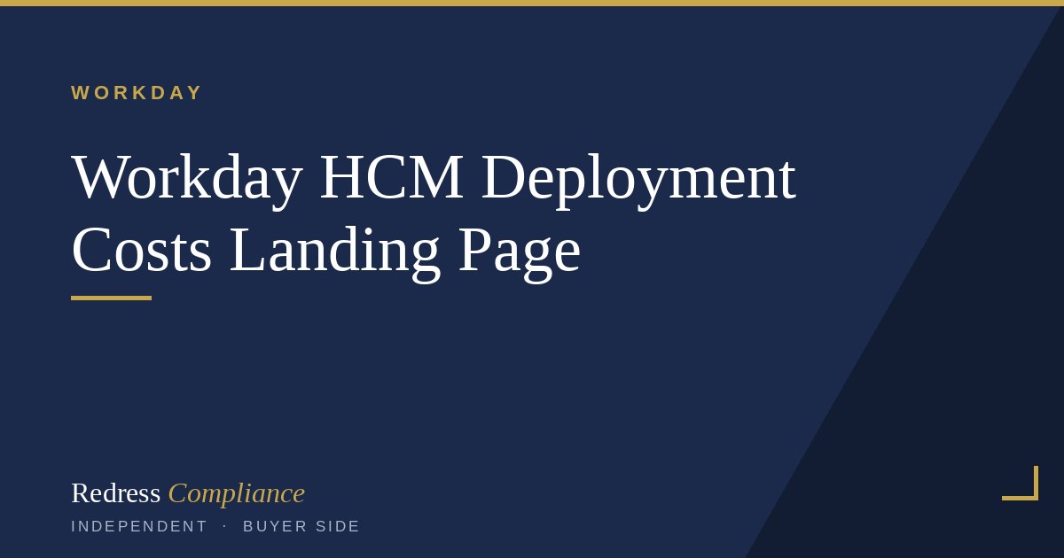 Cover of the Workday HCM Deployment Costs white paper from Redress Compliance