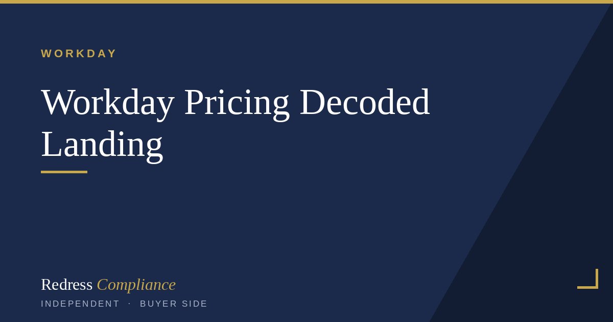 Cover of the Workday Pricing Decoded white paper from Redress Compliance
