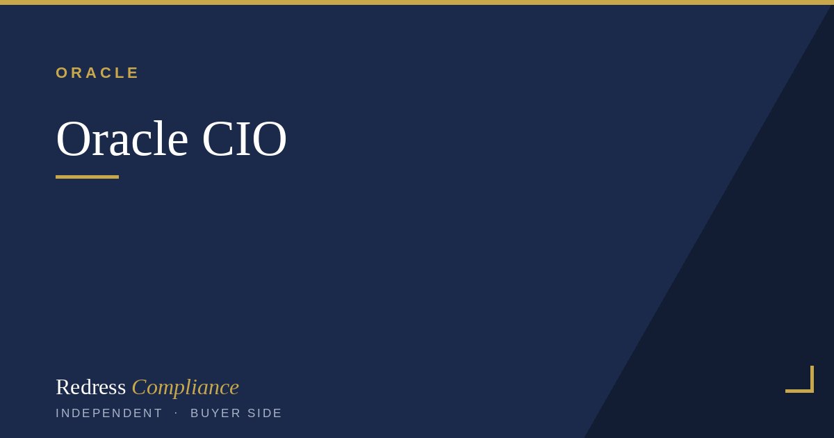 Cover of the Control Oracle Spend: The 5 Year CIO Playbook white paper from Redress Compliance