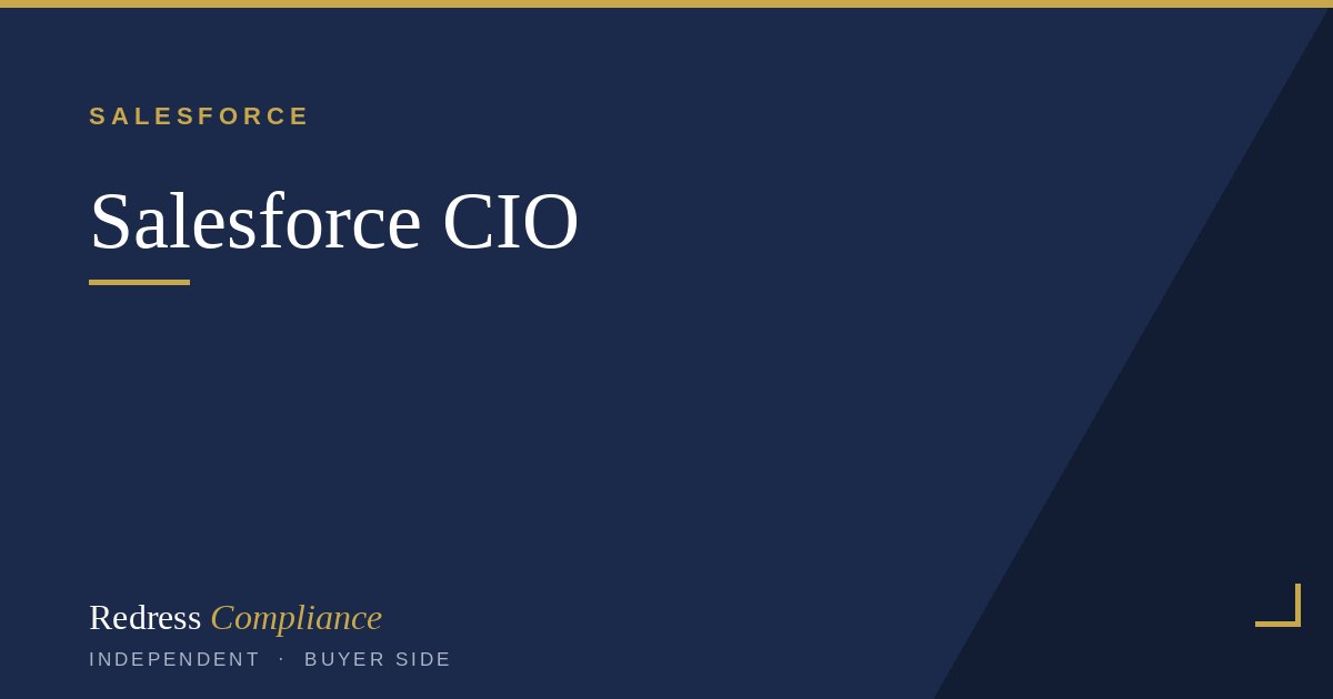 Cover of the Salesforce Platform CIO Playbook white paper from Redress Compliance