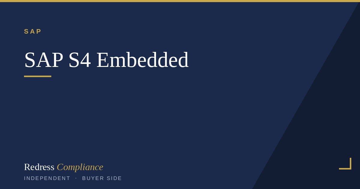 Cover of the SAP S/4HANA Embedded Features white paper from Redress Compliance