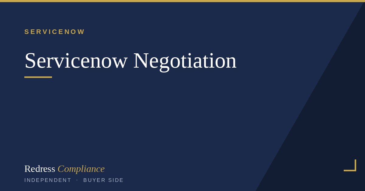 Cover of the ServiceNow Negotiation 2026 white paper from Redress Compliance