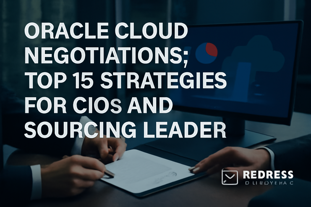Oracle Cloud Negotiations Top 15 Strategies for CIOs and Sourcing Leaders - Redress Compliance Oracle Cloud Negotiations Top 15 Strategies for CIOs and Sourcing Leaders