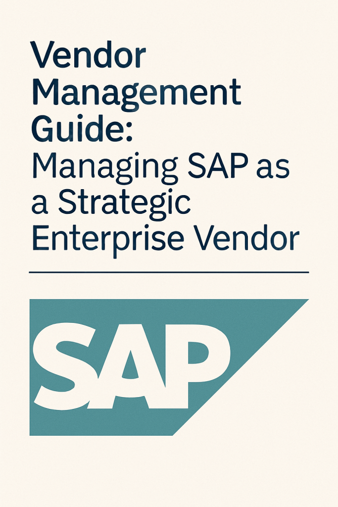 Vendor Management Guide Managing SAP as a Strategic Enterprise Vendor - Redress Compliance Vendor Management Guide Managing SAP as a Strategic Enterprise Vendor