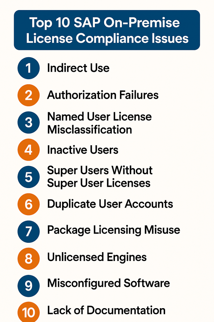 SAP On-Premise License Compliance Issues