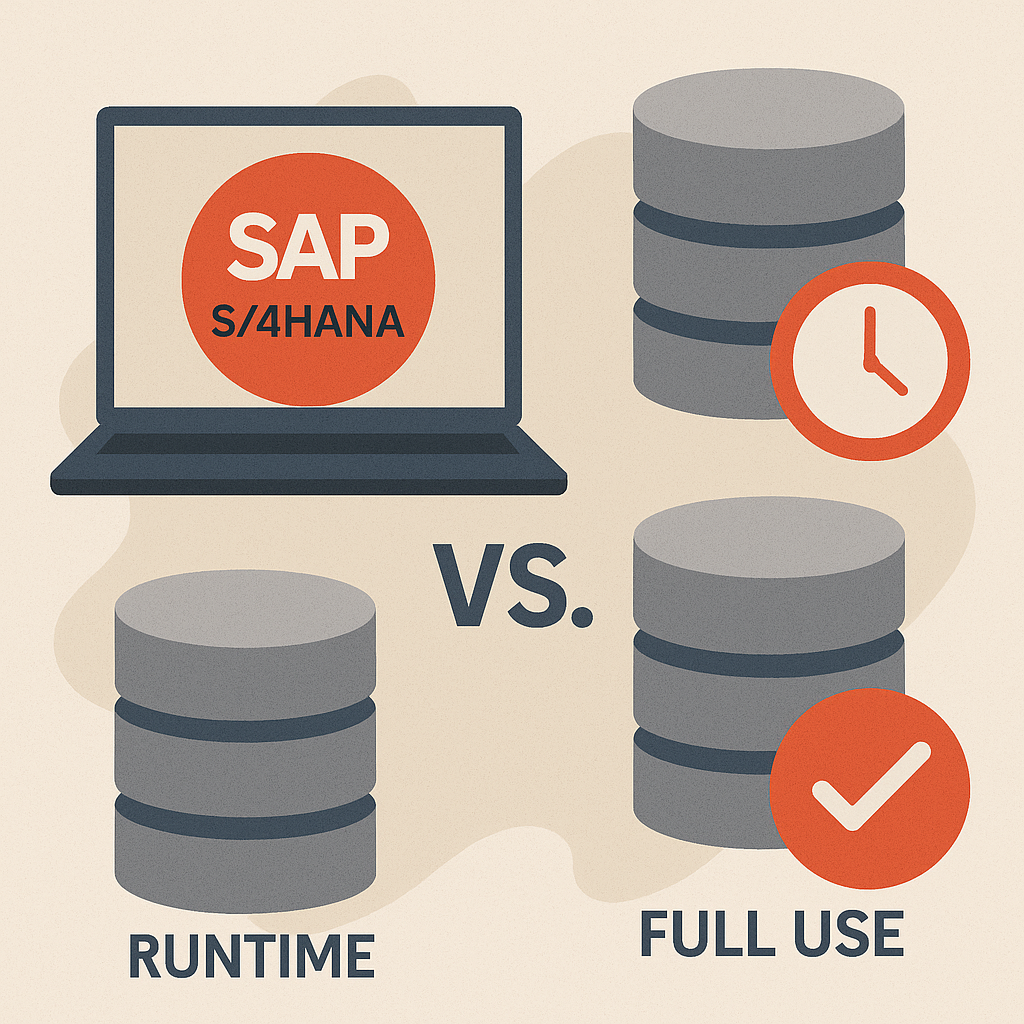 SAP S4HANA and HANA Database Licensing – Runtime vs  Full Use
