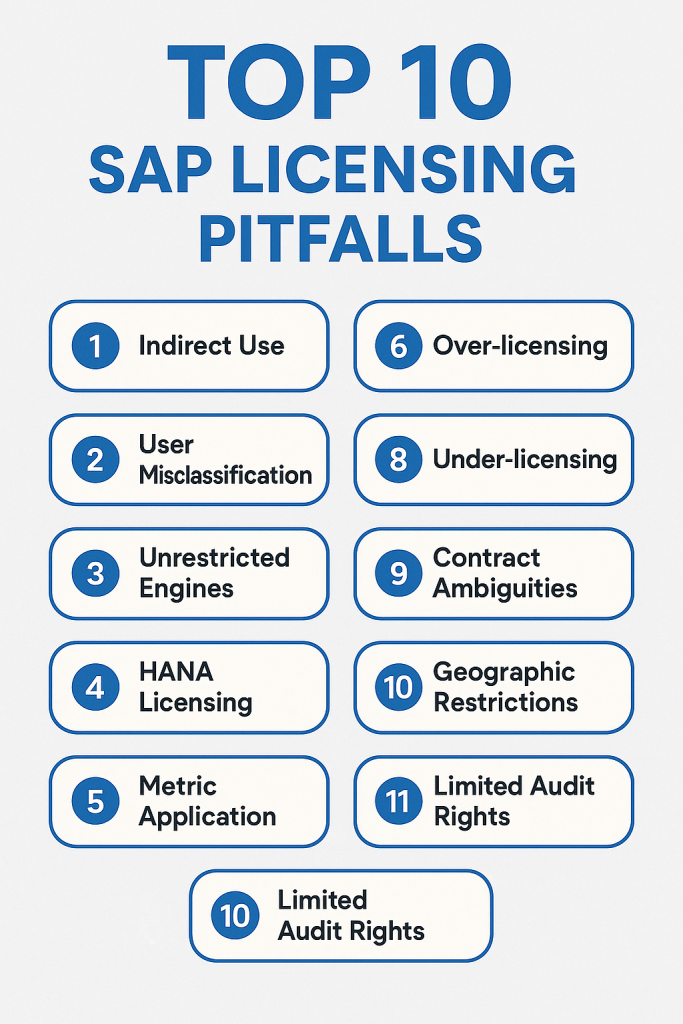 Top 10 SAP Licensing Pitfalls - Redress Compliance Top 10 SAP Licensing Pitfalls