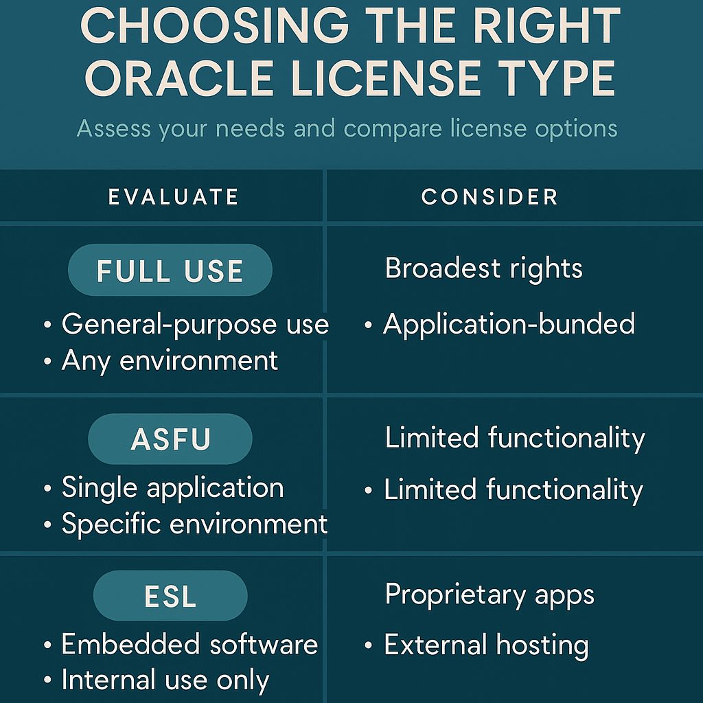 Right Oracle License Type