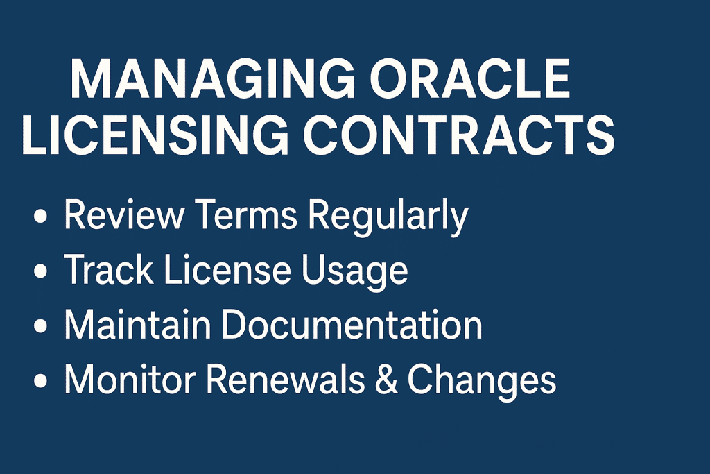 manage Oracle Licensing Contracts